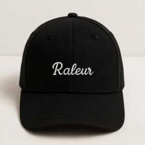 Casquette noire brodée Râleur en blanc sur le devant