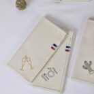 Serviette de table en lin Couvert_Flute de champagne