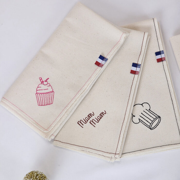 Serviette de table en lin Gâteau_Miam miam_Toque