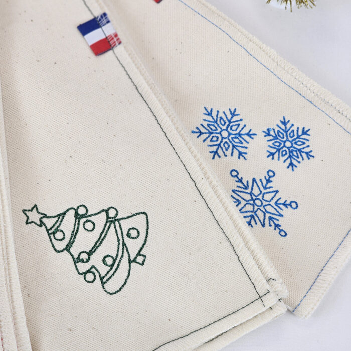 Serviette de table en lin Sapin _ Flocon