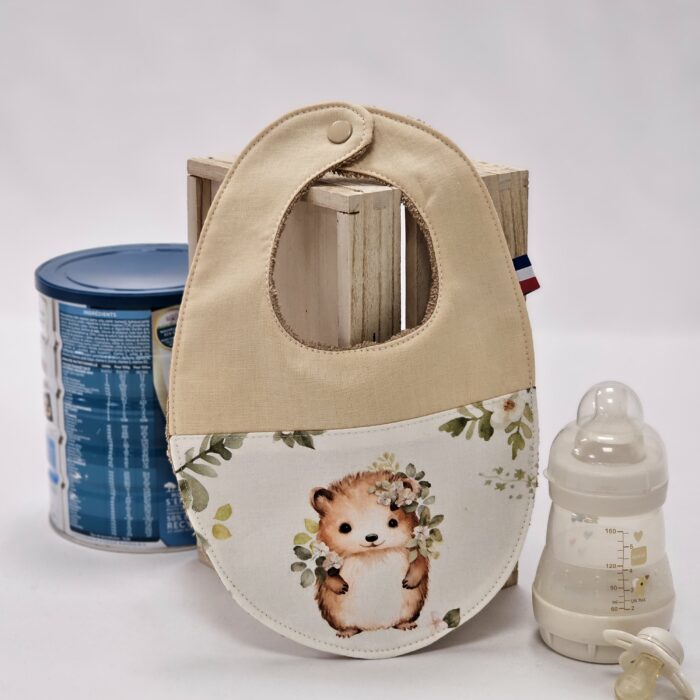 Bavoir bébé Hérisson Printemps