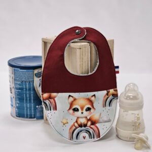 Bavoir bébé "Renard arc-en-ciel"