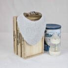 Bavoir naissance tigre éponge grise