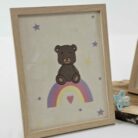 Cadre enfant personnalisé ourson arc en ciel