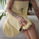 Paréo de bain jaune pâle_ Ananas 2