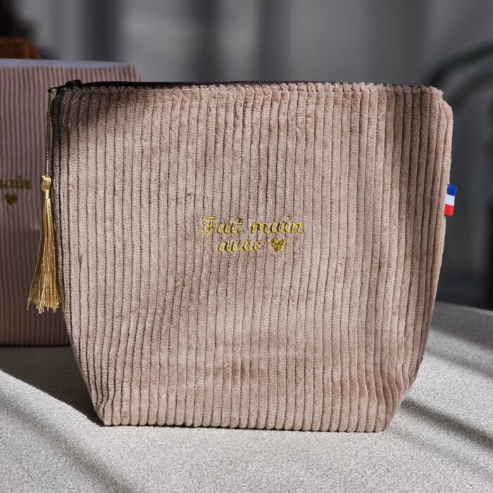 Pochette velour_ Marron Clair