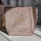 Pochette velour_ Marron Clair