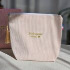 Pochette velour_ Rose pâle