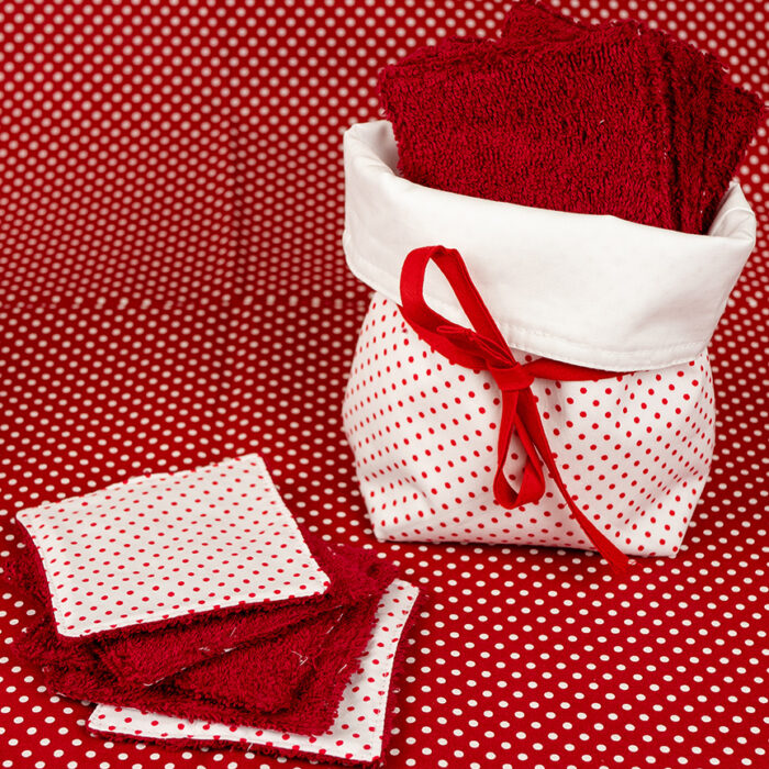 Pochette+10 cotons _Rouge a pois (2) Pochette+10 cotons _Rouge a pois (2)