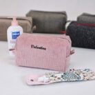 Trousse de toilette rectangulaire velours rose