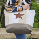 sac de plage beige et kaki