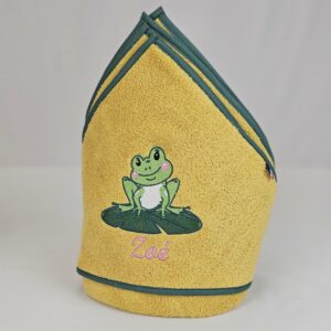 Cape de bain personnalisable Grenouille verte