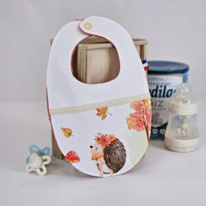 Bavoir bébé "Hérisson automne"