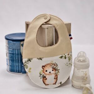 Bavoir bébé "Hérisson printemps"