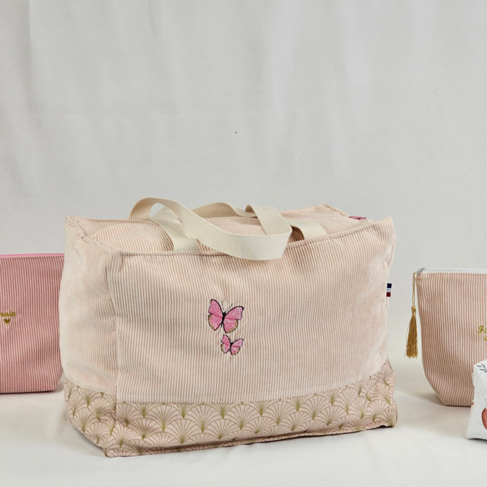 Sac à langer Rose velour Sac à langer Rose velour