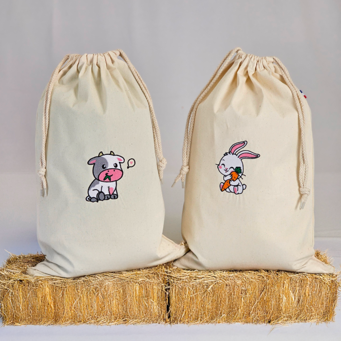 sac enfant linge foin